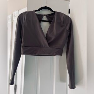 Brownish Gray Party Top